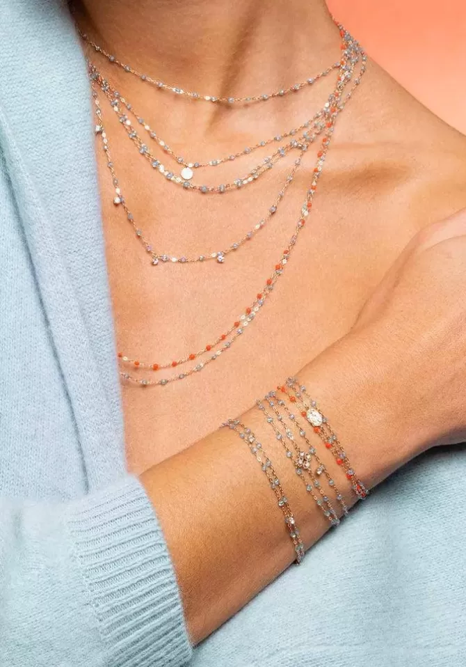 Gigi Clozeau Bracelet Lucky Trèfle Diamant Or Rose Diamant Et Résines Aqua 17cm Flash Sale