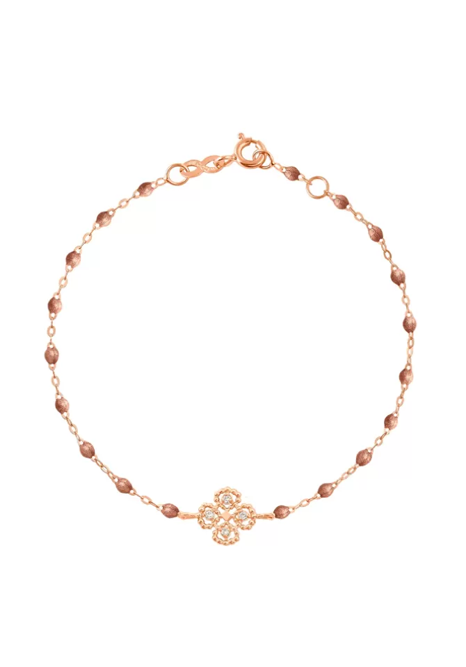 Gigi Clozeau Bracelet Lucky Trèfle Diamant Or Rose Diamant Et Résines Cuivre 17cm Sale