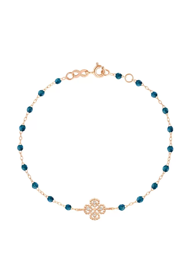 Gigi Clozeau Bracelet Lucky Trèfle Diamant Or Rose Diamant Et Résines Jungle 17cm Flash Sale