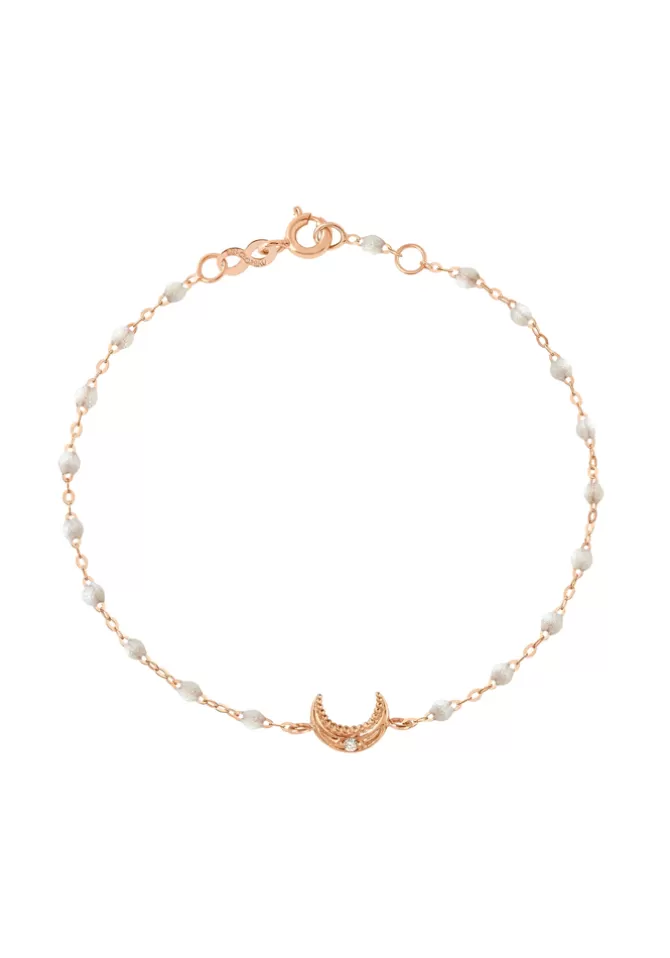 Gigi Clozeau Bracelet Lune Diamant Or Rose Et Résine Opale Best