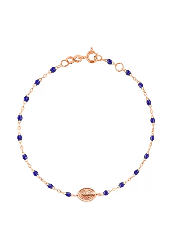 Gigi Clozeau Bracelet Madone Or Rose Et Résines Bleu De Prusse 17cm Flash Sale