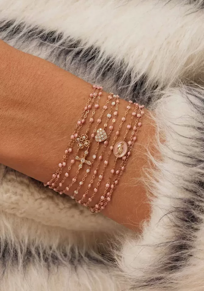 Gigi Clozeau Bracelet Madone Or Rose Et Résines Blush 17cm Hot