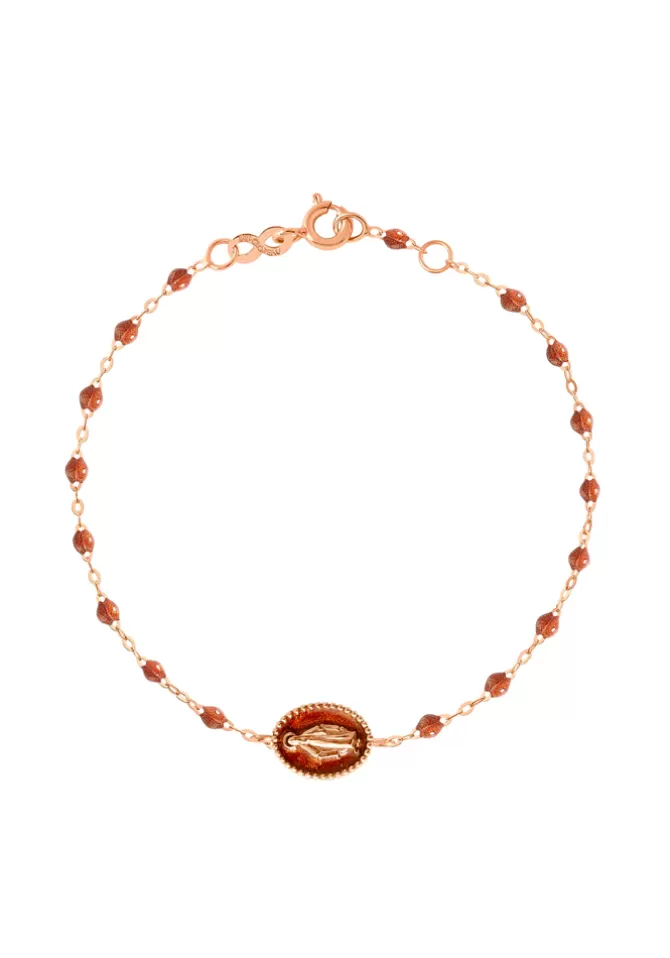 Gigi Clozeau Bracelet Madone Or Rose Et Résines Fauve 17cm Fashion