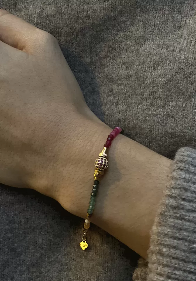 Blush Sélection Bijoux Bracelet Margareth Vert & Rose Cheap