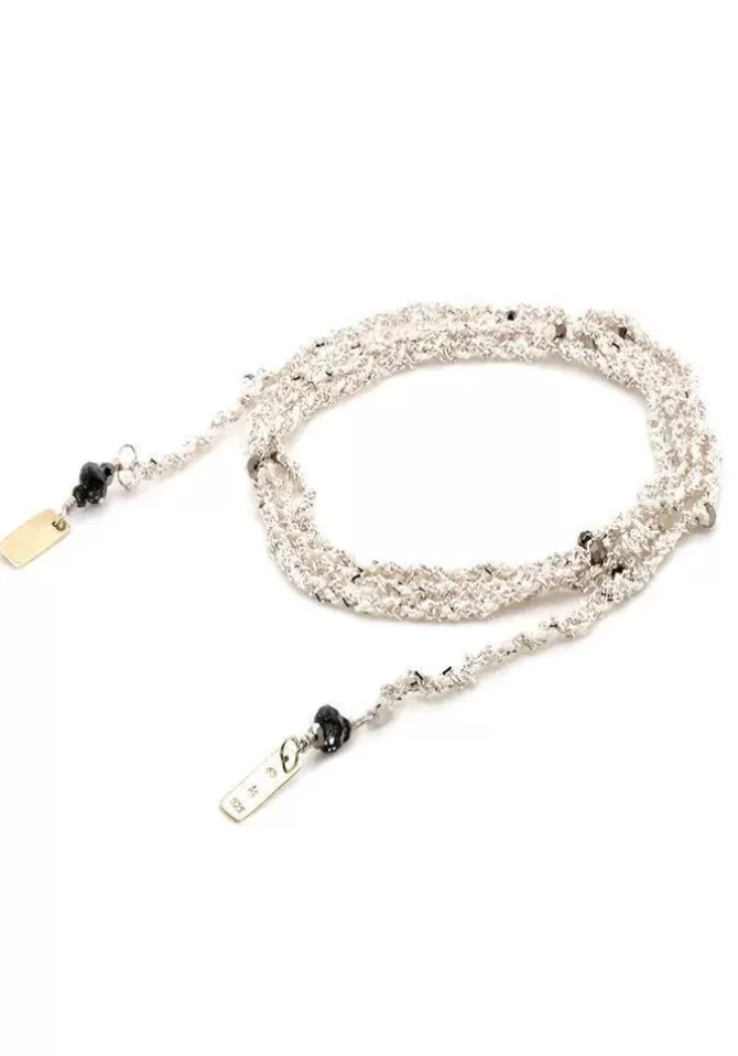 Marie-Laure Chamorel Bracelet N°182 Argent Et Blanc Hot
