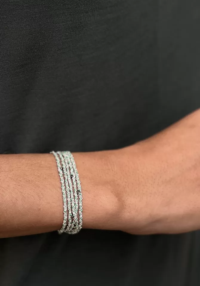 Marie-Laure Chamorel Bracelet N°182 Argent Et Vert Fluo Outlet
