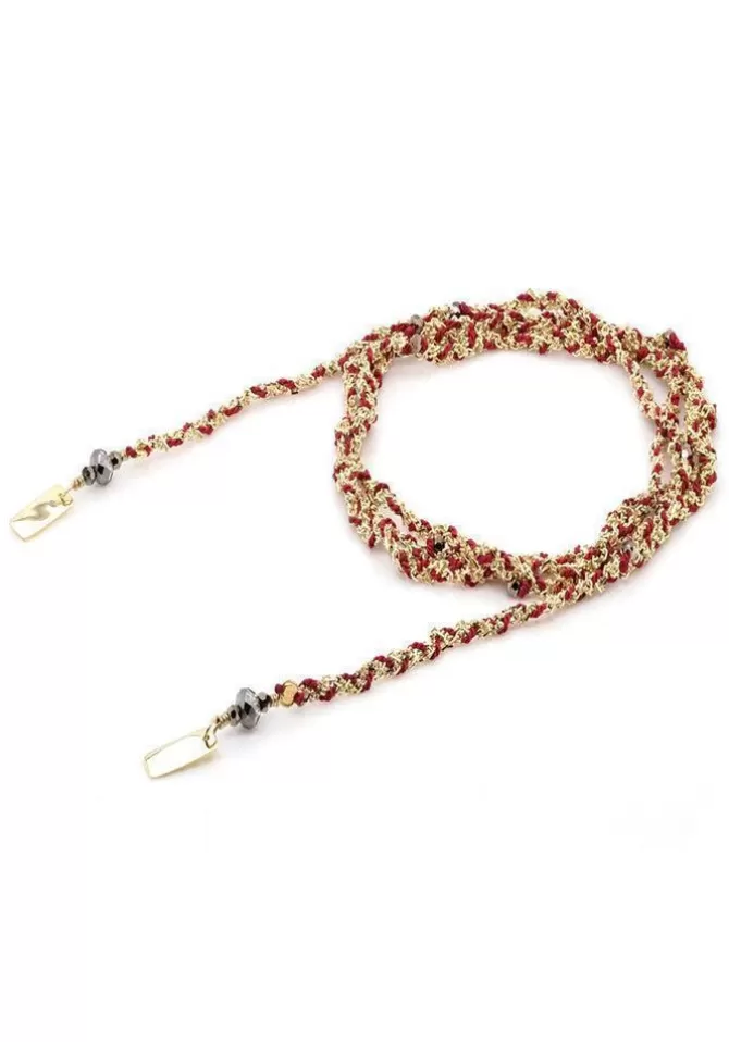 Marie-Laure Chamorel Bracelet N°182 Doré Et Bordeaux Discount