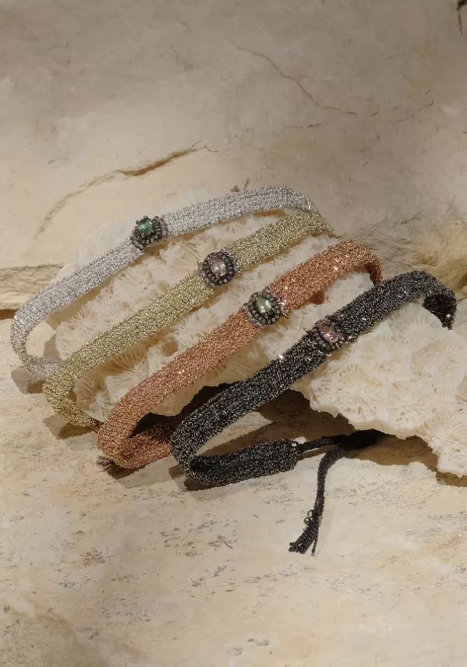 Marie-Laure Chamorel Bracelet N°892 Ruthenium Et Tourmaline Orange Sale