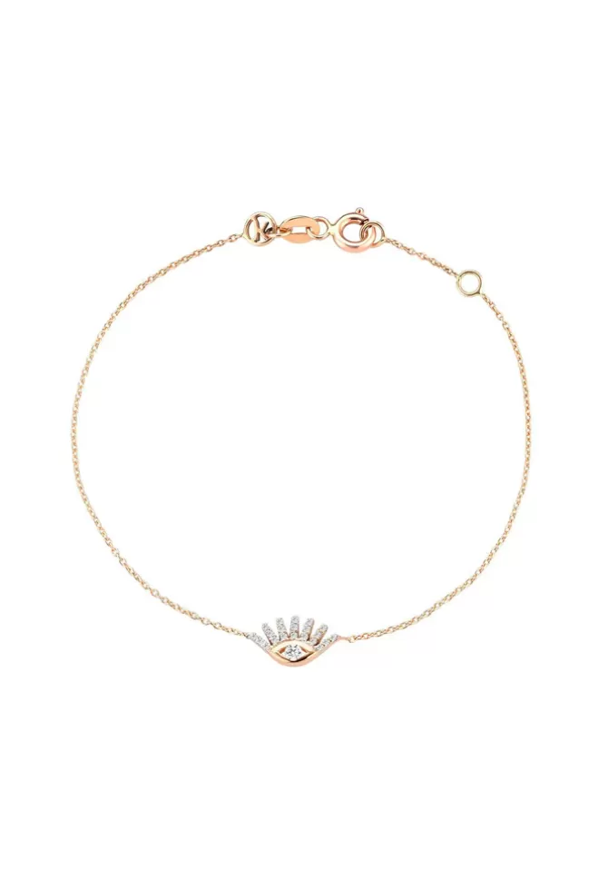 Kismet By Milka Bracelet Pave Evil Eye Slim Chain Clearance