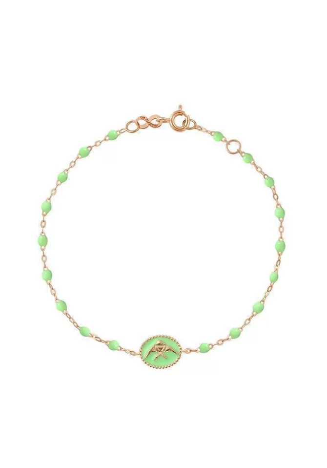 Gigi Clozeau Bracelet Poisson Ange Or Rose Et Résines Anis 17 cm Fashion