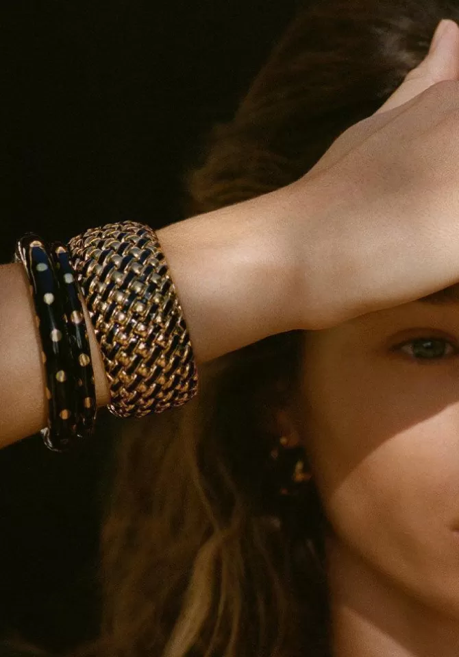 Aurélie Bidermann Bracelet Positano Noir Clou Flash Sale