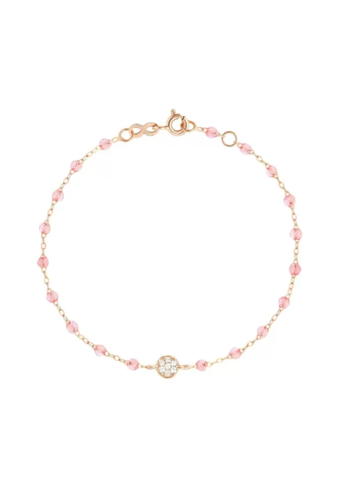 Gigi Clozeau Bracelet Puce Diamants Or Rose Et Résine Rosée 17cm Cheap