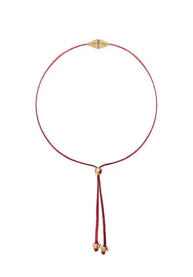 Dorothée Sausset Bracelet Rakhi 3 Onyx Vert Fil Rouge Fashion