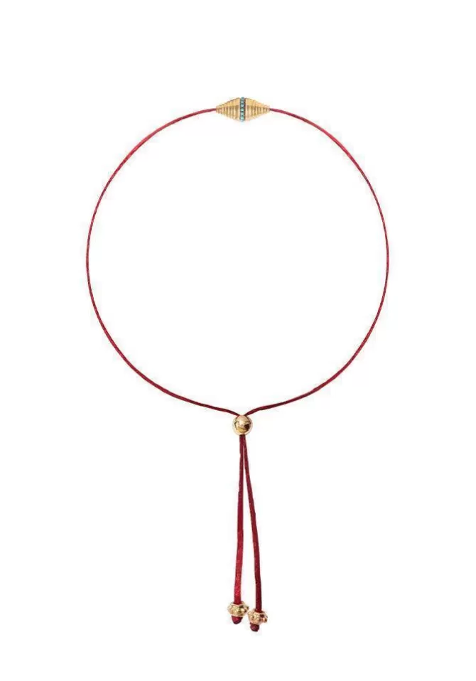 Dorothée Sausset Bracelet Rakhi 3 Turquoise Fil Rouge Outlet