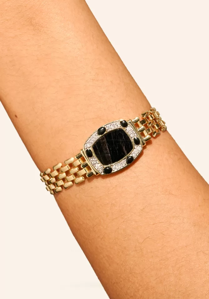 Be Maad Bracelet Ranee Onyx Texturée Discount