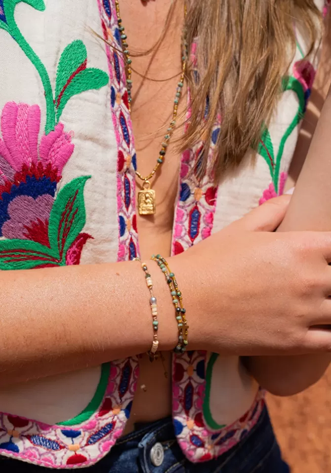 Be By Cat Bracelet Réglable Multi Pierres Turquoise Cheap