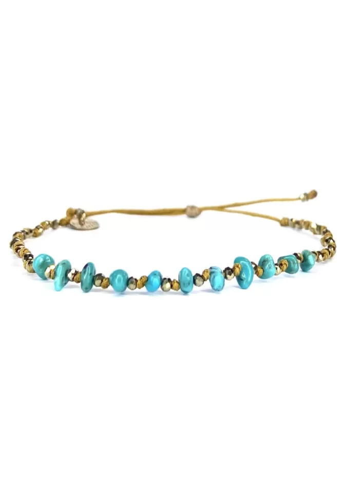 Be By Cat Bracelet Réglable Turquoise Pyrite Cheap