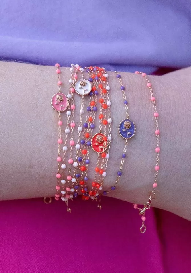 Gigi Clozeau Bracelet Rose En Or Rose Et Résines Corail 17cm Best