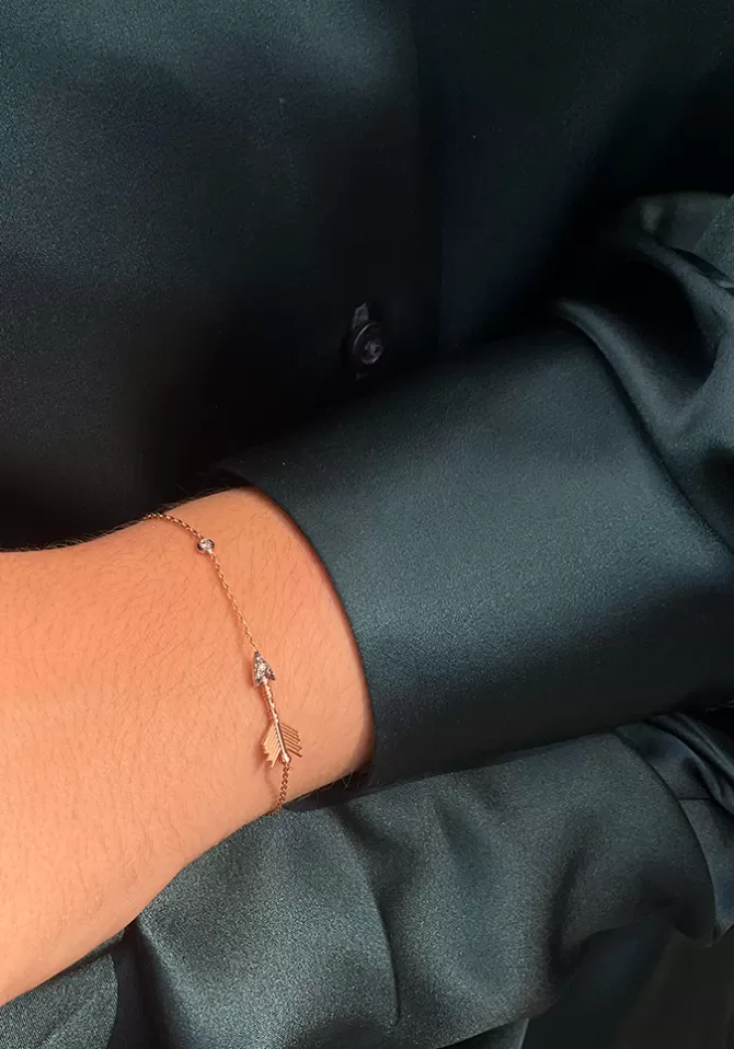 Kismet By Milka Bracelet Solitaire Arrow Diamants Champagne Online