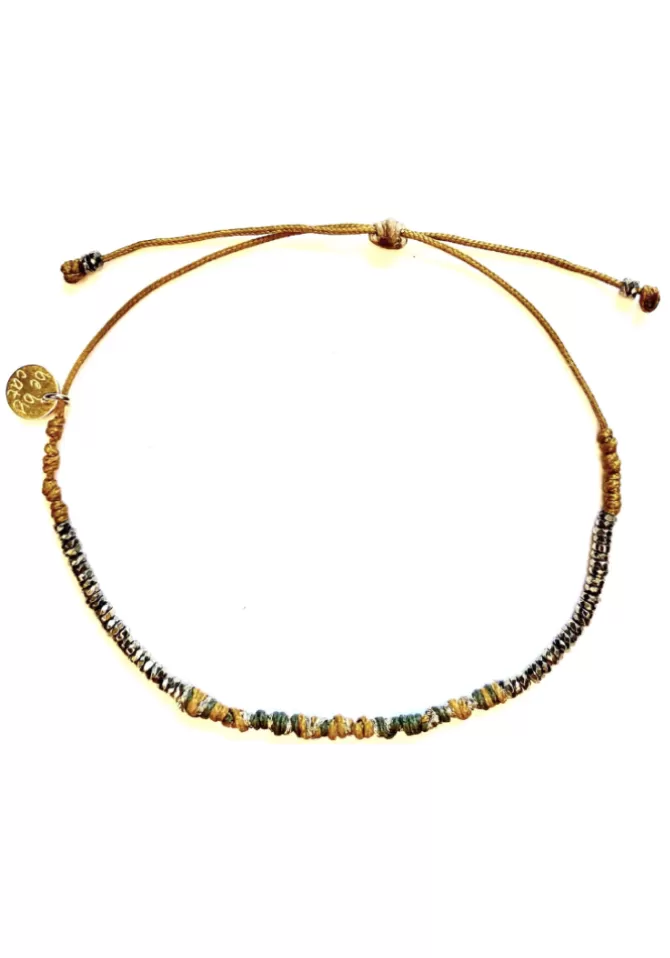 Be By Cat Bracelet Tissé Hématites Doré New