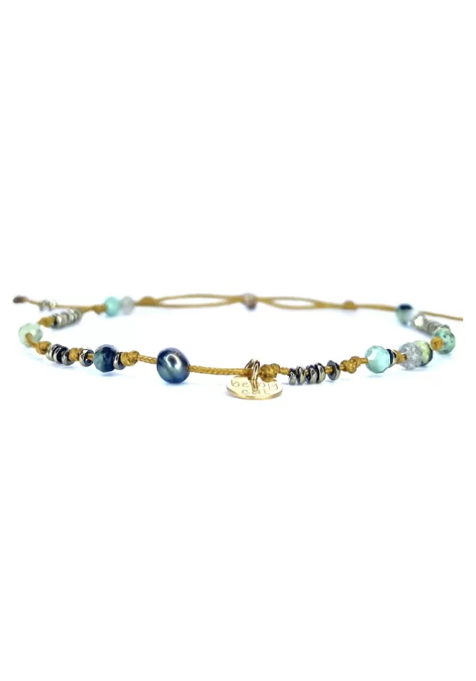 Be By Cat Bracelet Turquoise, Labradorite, Keshi Et Hématite Cheap