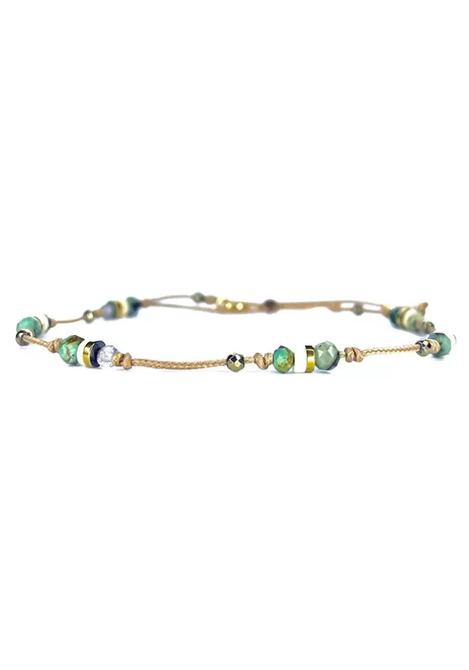 Be By Cat Bracelet Turquoise, Labradorite, Nacre, Pyrite Et Hématite Clearance