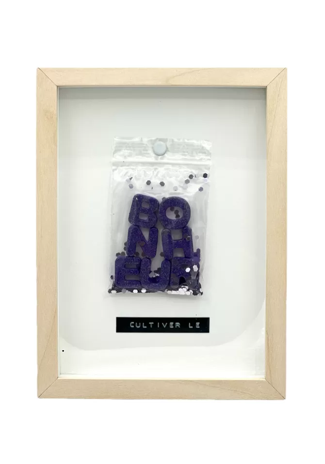 Marie Jeanselme Cadre Cultiver Le Bonheur Violet Paillettes Fashion