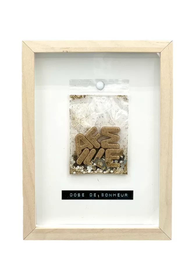 Marie Jeanselme Cadre Famille Dose De Bonheur Doré Paillettes Flash Sale