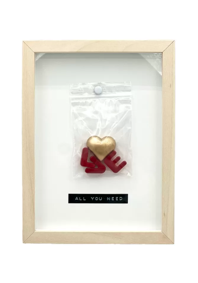 Marie Jeanselme Cadre Love All You Need Rouge Coeur Doré Cheap