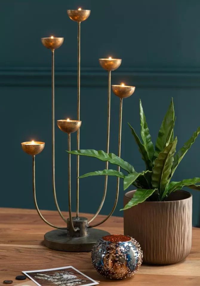 Blush Sélection Décoration Chandelier 6 Branches Doré Clearance