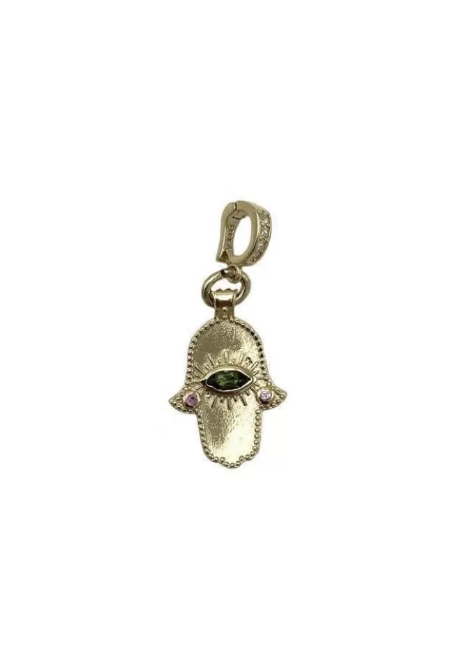 Room Service Charm Khamsa Main Avec Tourmaline Verte Best Sale