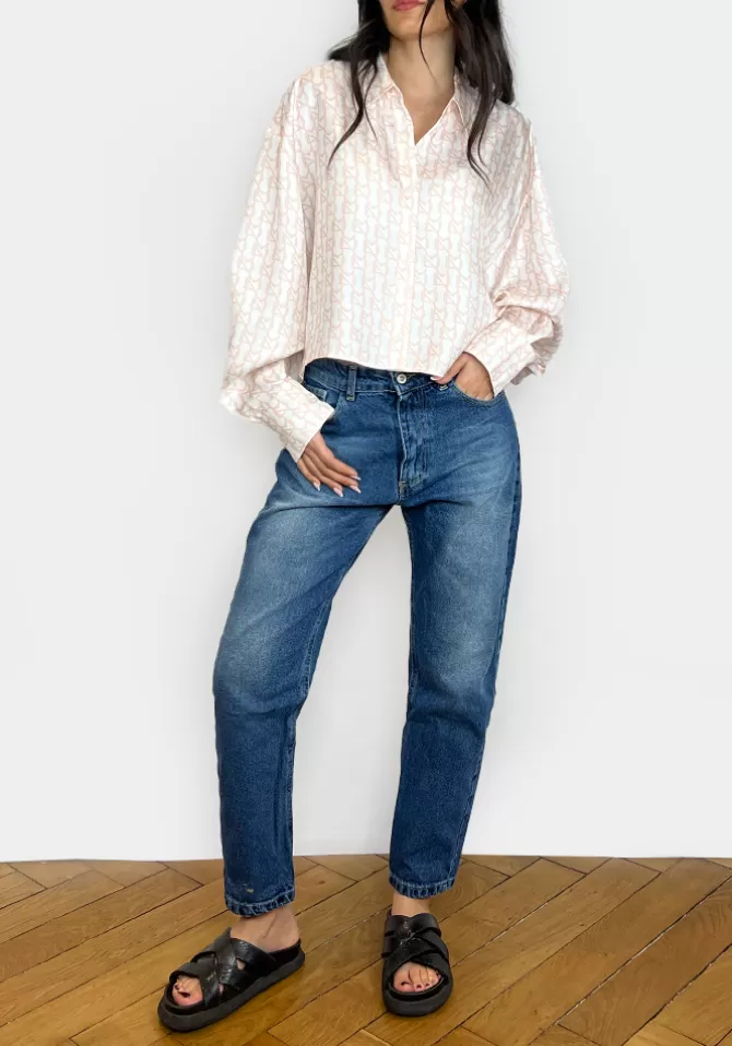 DMN Paris Chemise Baby Chloé Écru Rose Outlet