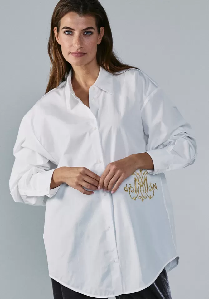 DMN Paris Chemise Chloé Blanche Et Dorée Clearance
