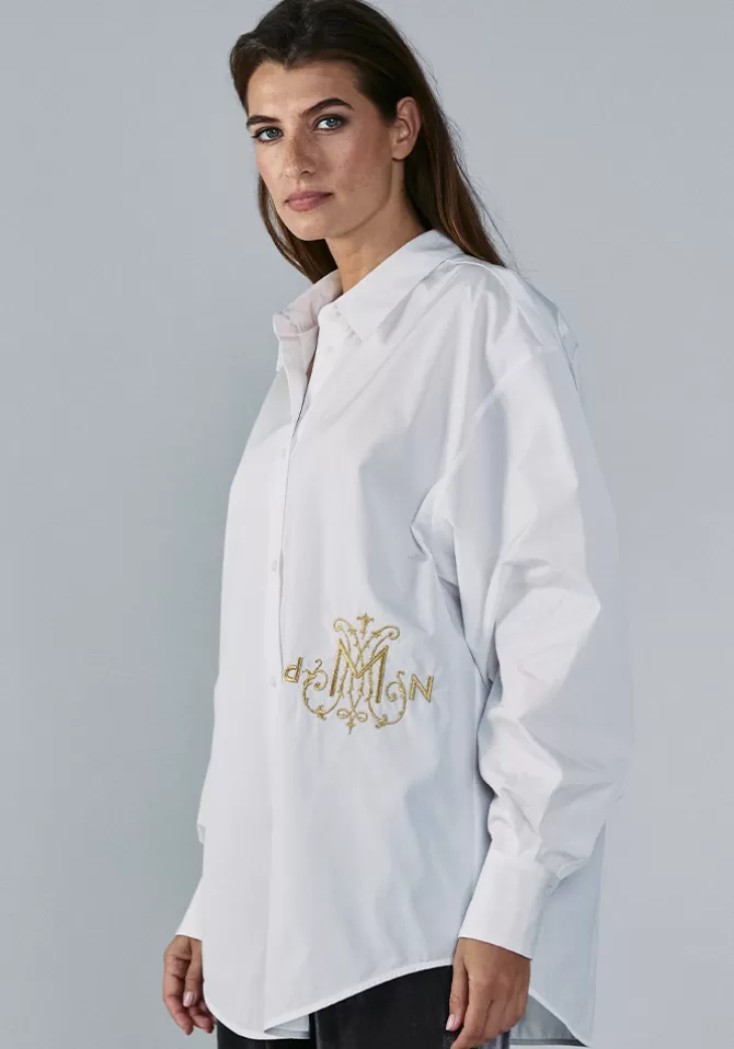 DMN Paris Chemise Chloé Blanche Et Dorée Clearance