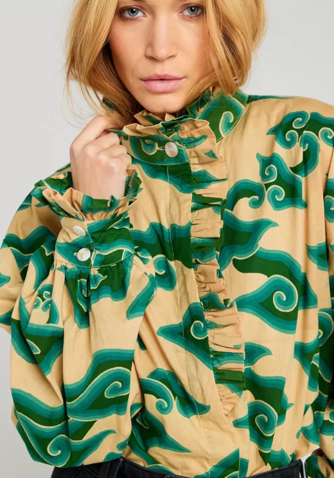 V De Vinster Chemise Ecstasy Verte Flash Sale