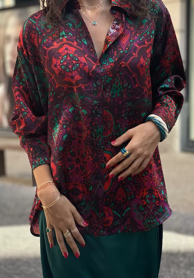 DMN Paris Chemise Simon Cachemire Rouge Best Sale