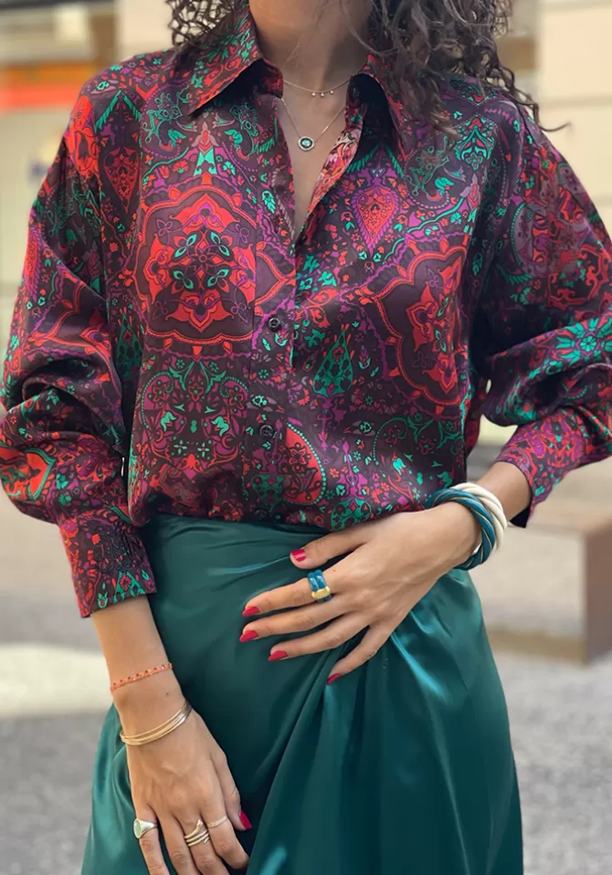 DMN Paris Chemise Simon Cachemire Rouge Best Sale