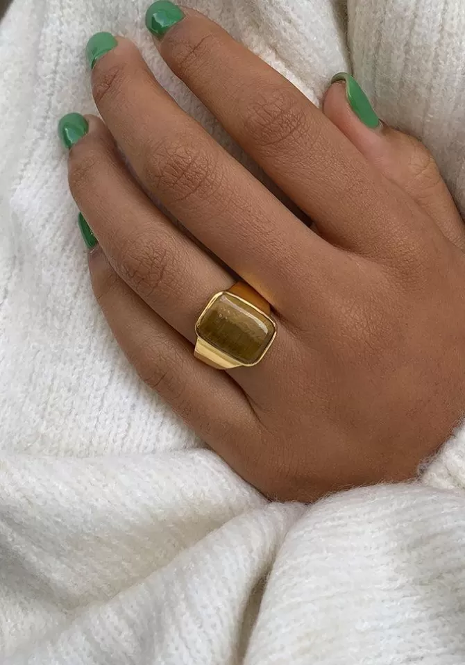 Vadi Jewels Chevalière Missy Big Oeil de Tigre Cheap