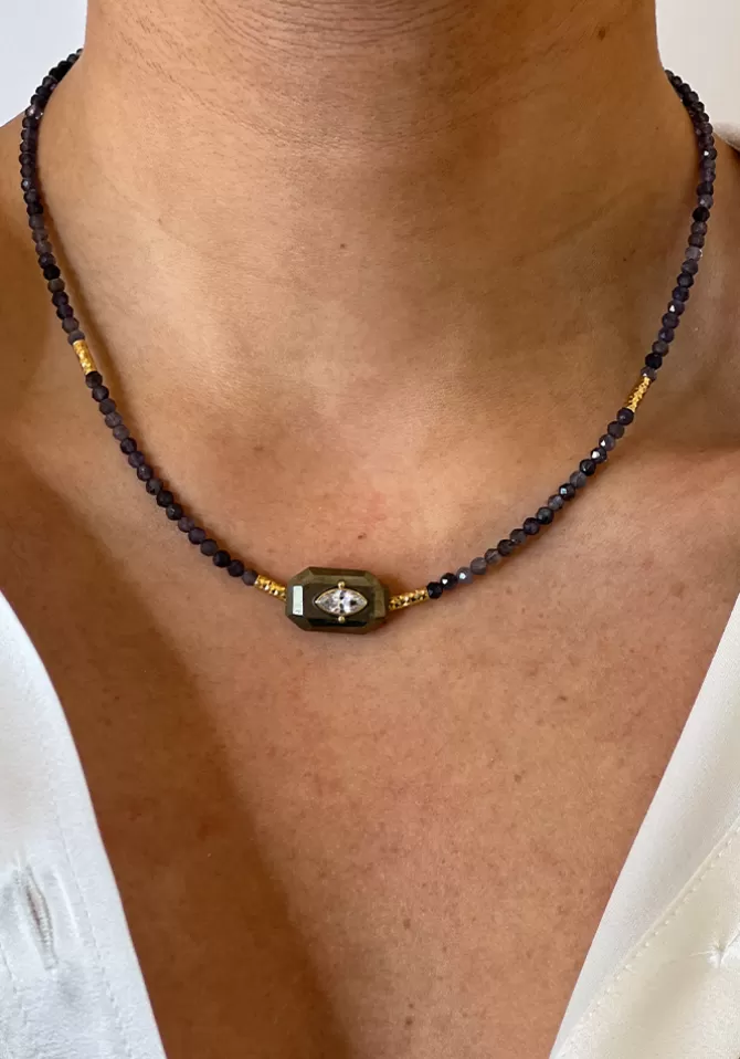 Hanka Ïn Choker Inside Iolites Et Pyrite Online