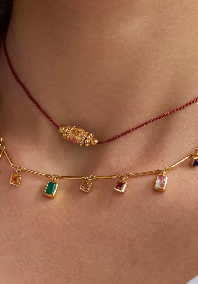 Dorothée Sausset Choker Rakhi 1 Grenat Fil Rouge Shop
