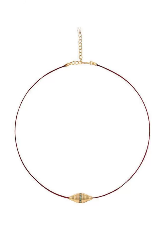 Dorothée Sausset Choker Rakhi 3 Onyx Vert Fil Rouge Online