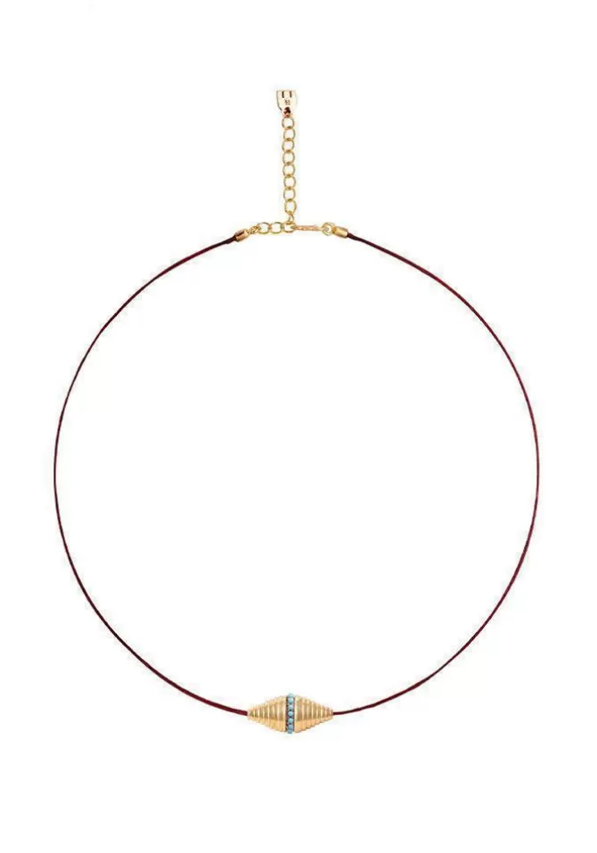 Dorothée Sausset Choker Rakhi 3 Turquoise Fil Rouge Cheap