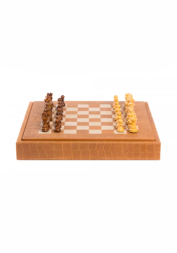 Hector Saxe Coffret D'Échecs Alligator Ambre Hot