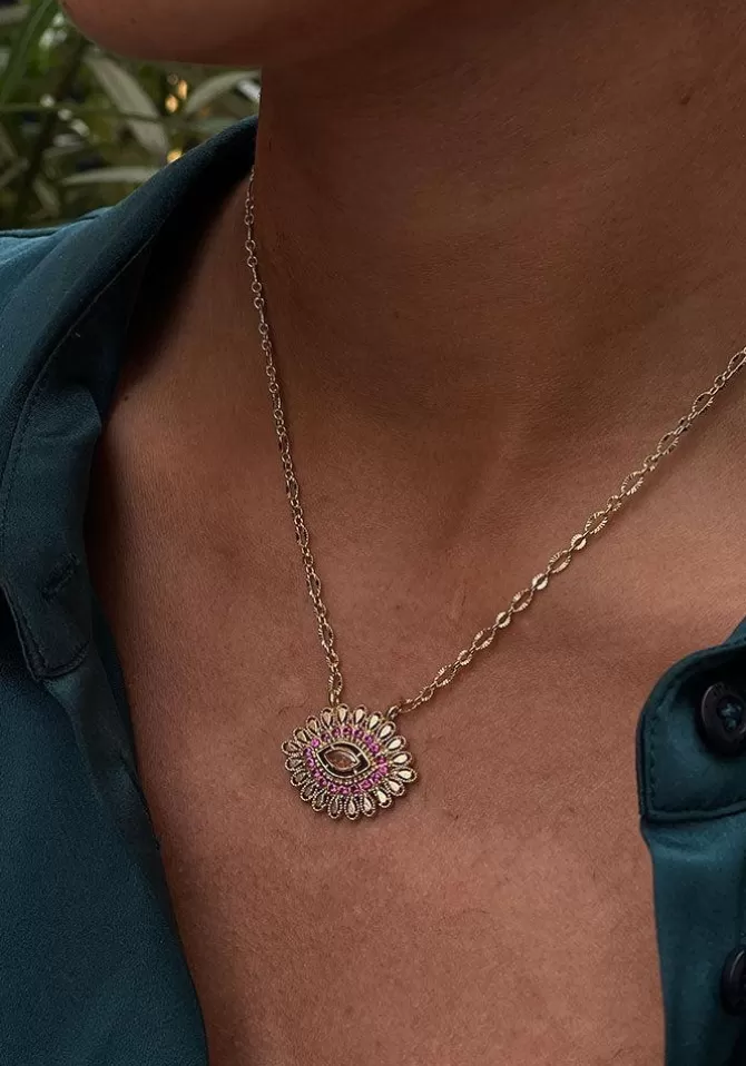 Virginie Berman Collier Ayla Rose Et Fuchsia Best