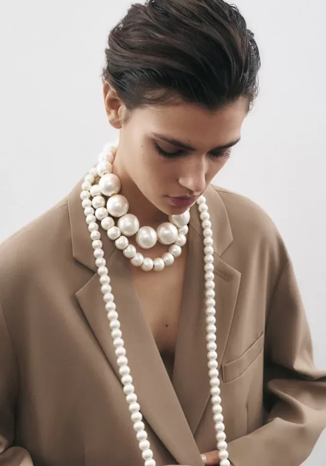 Vanessa Baroni Collier Beads Pearl Clearance
