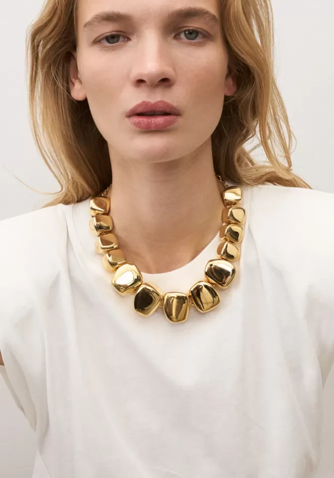 Vanessa Baroni Collier Big Organic Shaped Gold Sale