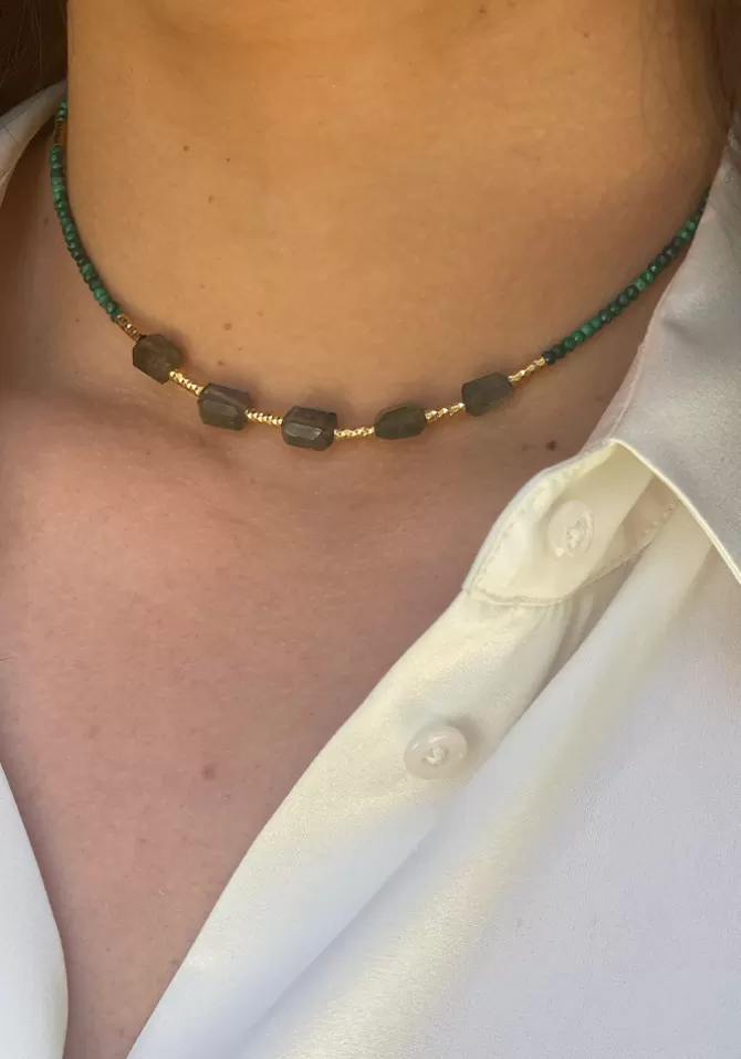 Hanka Ïn Collier Choker Element Malachite Et Labradorite Best