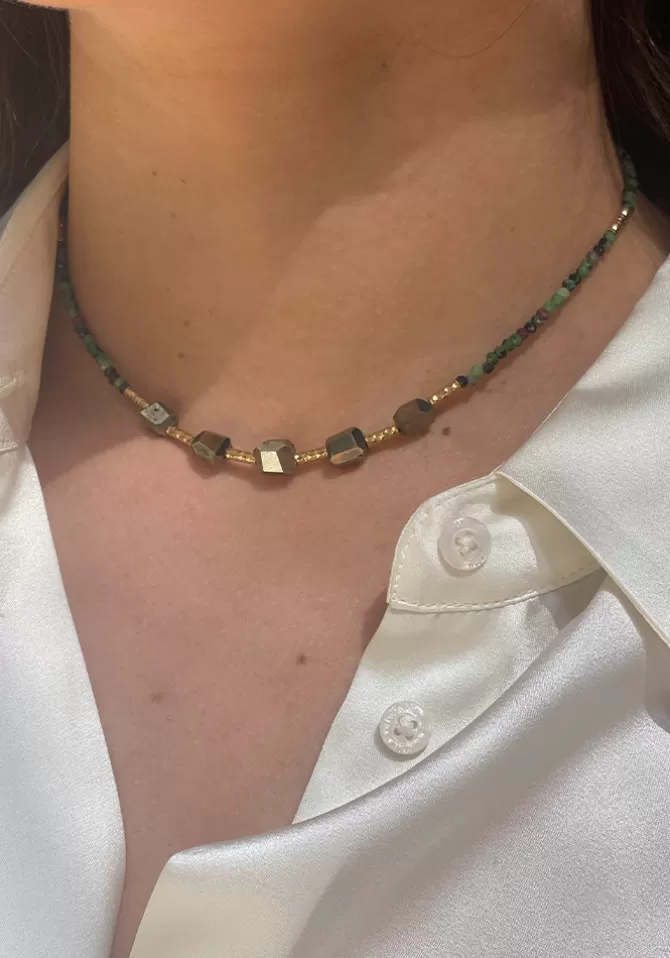 Hanka Ïn Collier Choker Element Rubis Zoïsite Et Pyrite Online