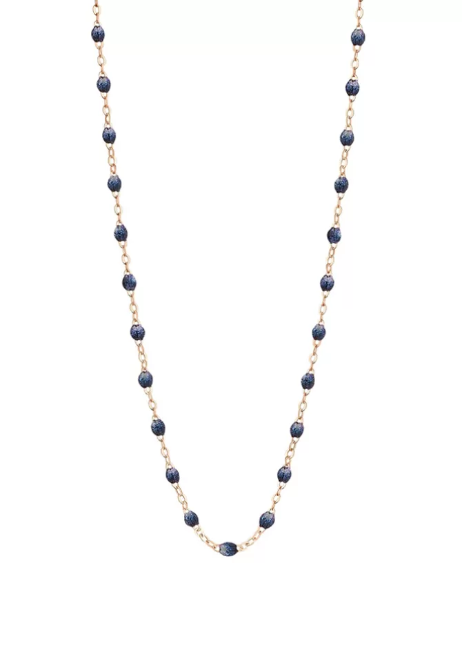 Gigi Clozeau Collier Classique Gigi Or Rose Et Résines Bleu Nuit 50cm Cheap