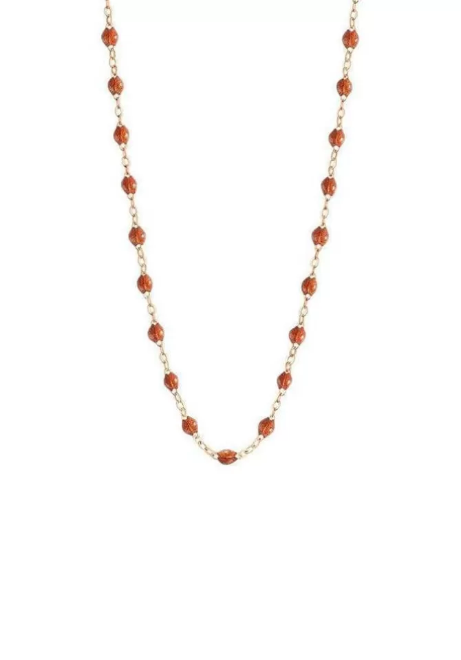 Gigi Clozeau Collier Classique Gigi Or Rose Et Résines Fauve 42cm Outlet